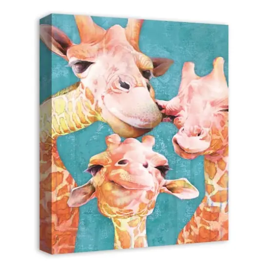 Giraffe Selfie 16" x 20" Canvas Wall Art {3}
