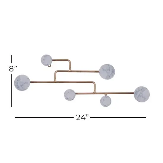 Gold Wood Glam Wall Hook, 7" x 24" x 2" {7}