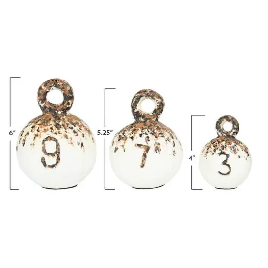 Hello Honey&reg; Heavily Distressed Round Weights with Handles Set {5}