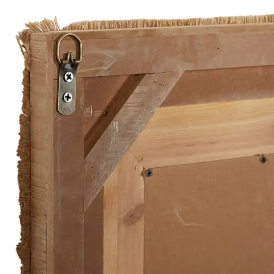 36" Brown Bohemian Style Wood Wall Mirror {6}