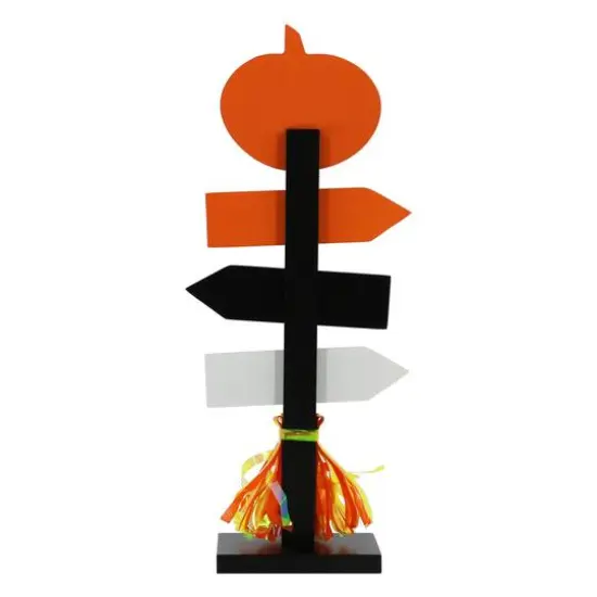 13" Jack-o'-Lantern Trick-or-Treat Tabletop Road Sign by Ashland&reg; {4}