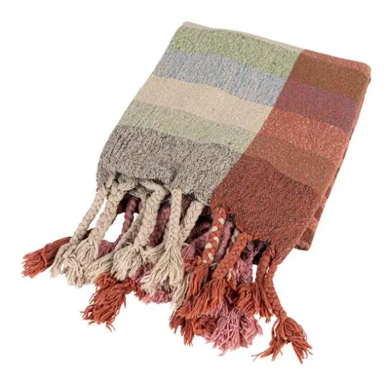 Hello Honey&reg; Multicolor Terra Harmony Woven Throw with Braided Fringe {1}