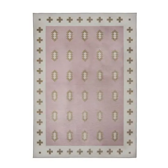 My Magic Carpet Nordic Weave Washable Rug Petal Pink {1}