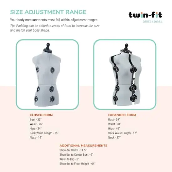 Dritz&reg; Twin-Fit Small Dress Form with Adjustable Tri-Pod Stand {4}
