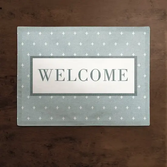 Welcome Plus Cotton Twill Placemat White/Blue {3}