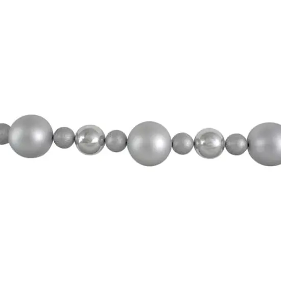 6ft. Shatterproof Ball 3-Finish Silver Splendor Christmas Garland {4}