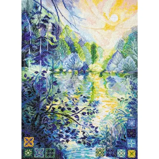 Abris Art Dawn Over the River Counted Cross Stitch Kit {1}