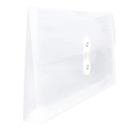 JAM Paper #10 Plastic Envelopes with Button & String Tie Closure, 12ct. Clear {5}