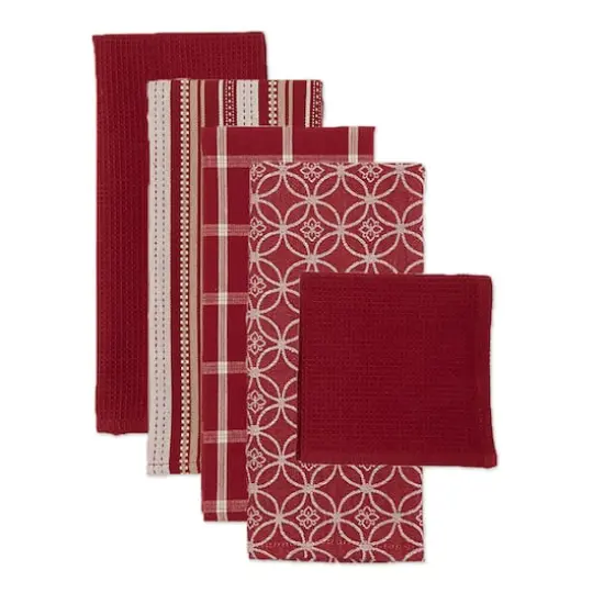 DII&reg; Dish Towel & Dishcloth Set Wine {6}