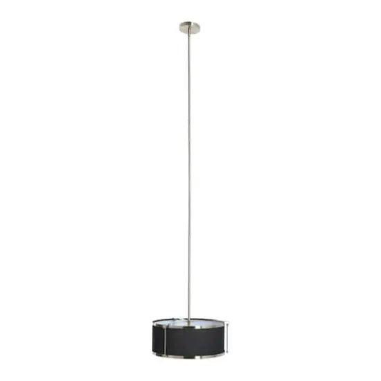 Hello Honey&reg; Robert Stevenson Lighting Harrison Metal Ceiling Light with Captured Linen Shade Black/Brushed Nickel {4}