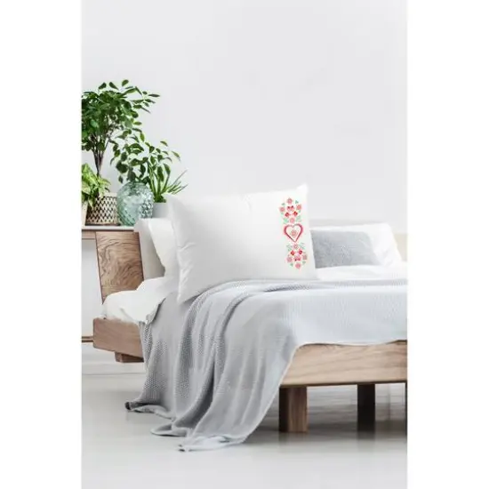 Leisure Arts&reg; Hearts Pillowcase Stamped Embroidery Kit {5}