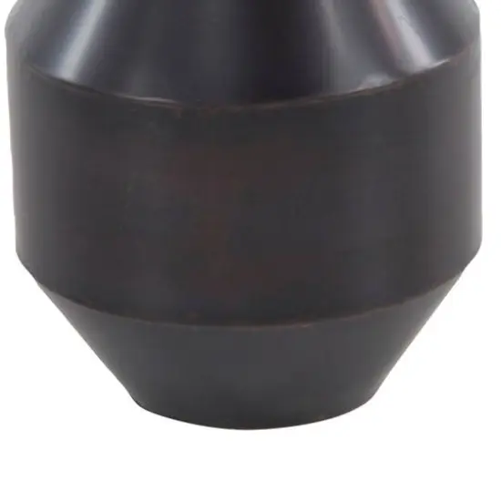 Dark Brown Metal Rustic Vase, 12" x 8" x 8" {6}