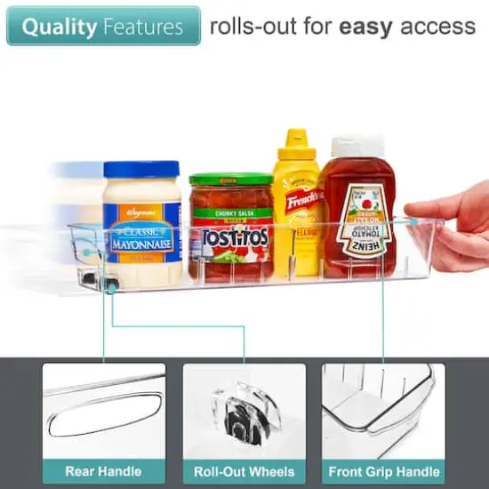 Sorbus Small Clear Organizing Bins on Wheels with Removable Dividers, 2ct. {4}