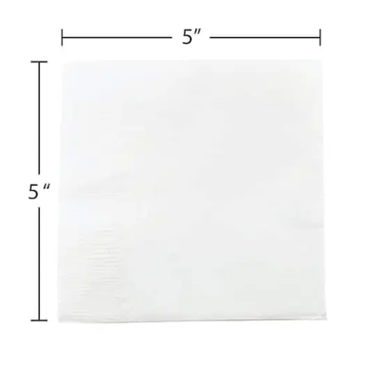 JAM Paper Small Beverage Napkins, 100ct. White {4}