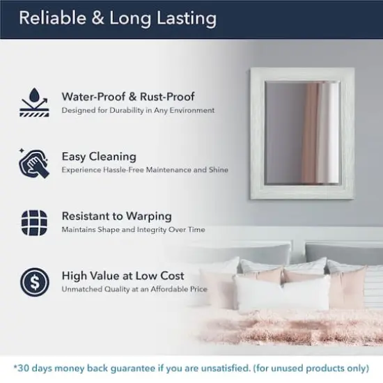 Head West&reg; Textured Chrome Rectangular Wall Vanity Mirror  {6}