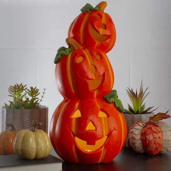 18" Orange Fall Harvest Jack-O'-Lantern Pumpkin Halloween D&eacute;cor {3}