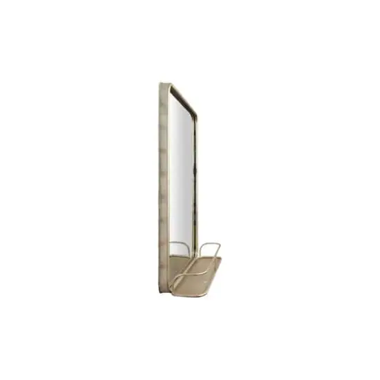 Hello Honey&reg; Gold Rectangle Wall Mirror with Shelf {6}