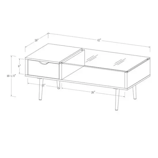 Acorn Mid Century Modern Wood and Glass Coffee Table {8}