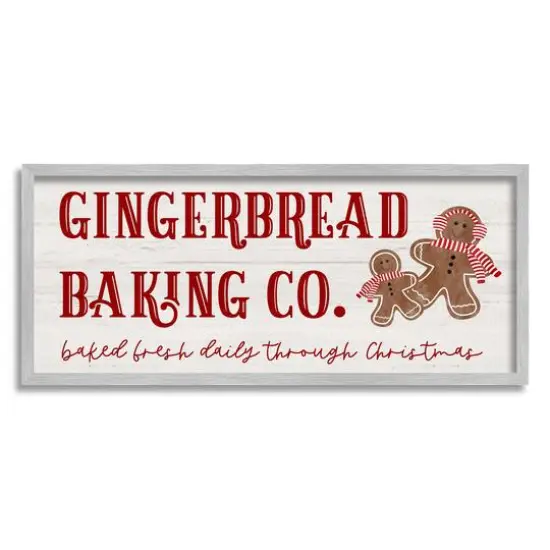 Stupell Industries Gingerbread Baking Co Holiday Framed Giclee Art Gray {1}