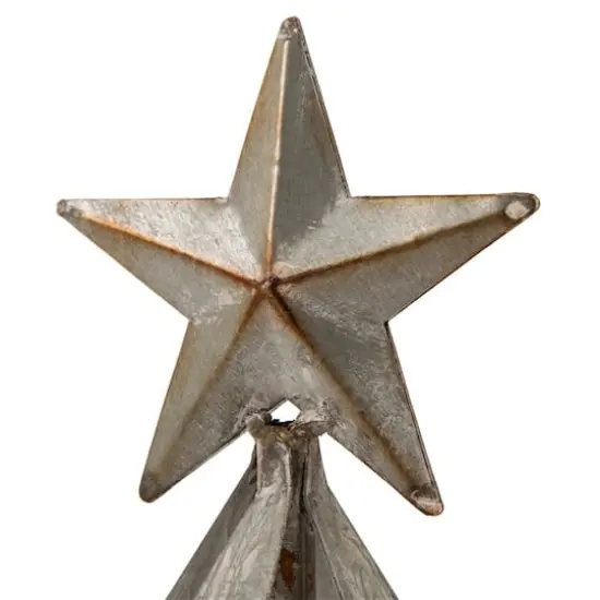 Glitzhome&reg; 14.5" Galvanized Metal Christmas Tree Table D&eacute;cor {5}