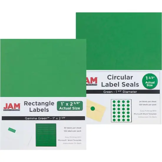 JAM Paper Green Mailing Address Label Combo Set {1}