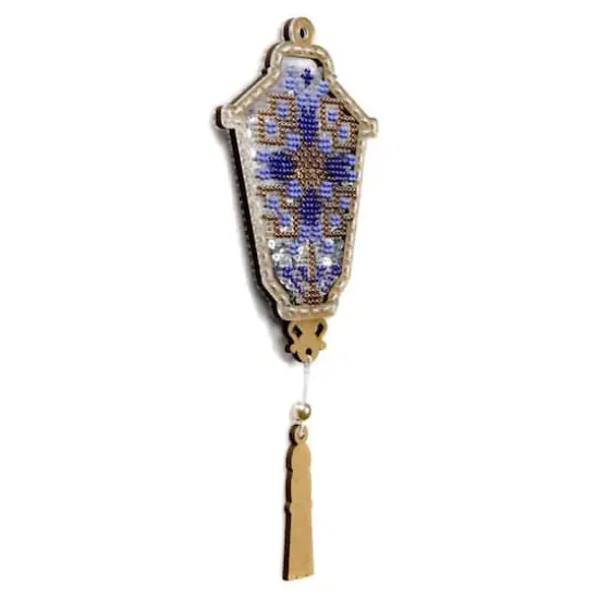Wonderland Crafts Blue Lantern Christmas Ornament Bead Embroidery Kit {4}