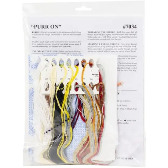 Design Works&trade; Purr On Stamped Cross Stitch Kit {4}
