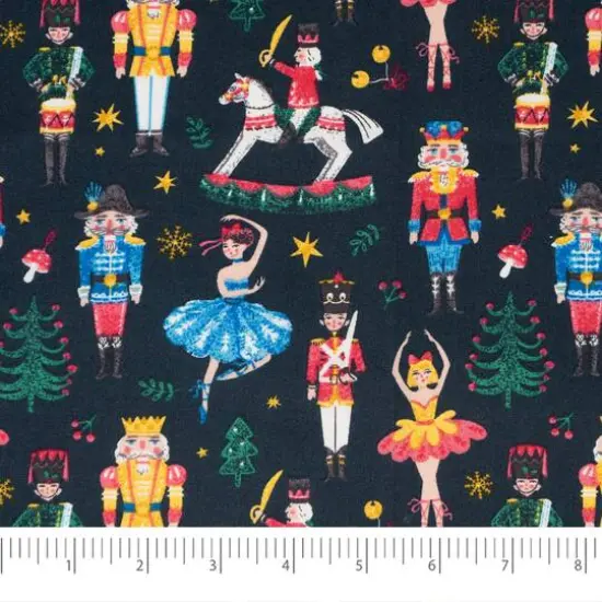 SINGER Christmas Nutcrackers on Navy Cotton Fabric {3}