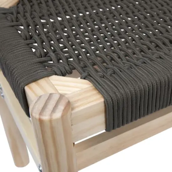 Hello Honey&reg; Fernway 18" Solid Wood and Woven Rope Entryway Bench Moss Green {10}