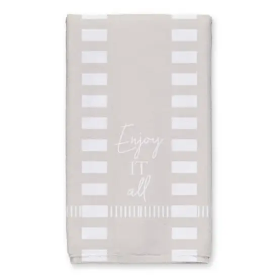 Striped Dashed Lines Enjoy All Tea Towel Set {3}