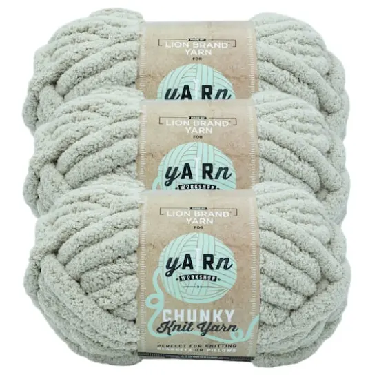 3 Pack Lion Brand&reg; Yarn Workshop Chunky Knit Yarn Linen {1}