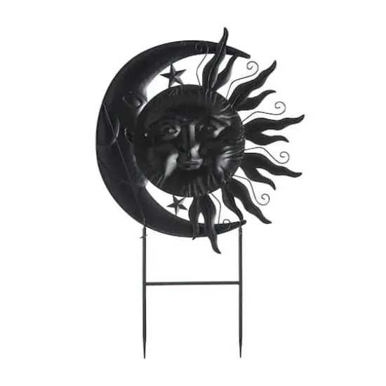 Glitzhome&reg; 3ft. Metal Sun & Moon Yard Stake or Wall D&eacute;cor {9}