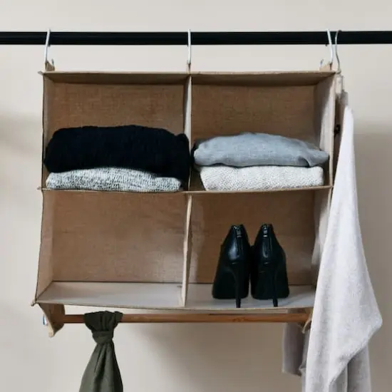 Household Essentials 19" 4-Pocket Wide Organizer Brown {4}