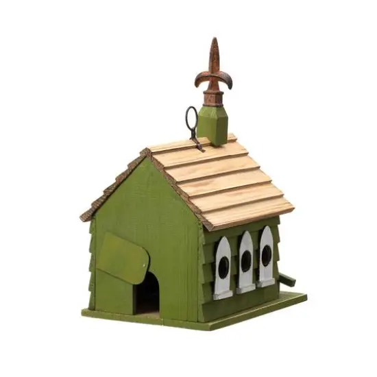 Glitzhome&reg; 11" Oversized Distressed Wood Church Birdhouse {7}