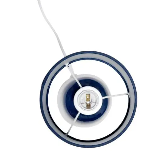 Simple Designs 10" Thimble Base Ceramic Table Lamp Navy Blue {9}