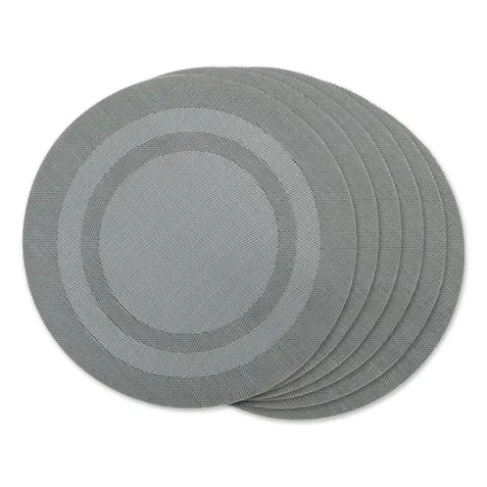 DII&reg; Round Double Frame Placemats, 6ct. Gray {1}