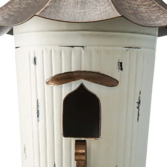 Glitzhome&reg; 30" White Pagoda Metal Birdhouse {7}