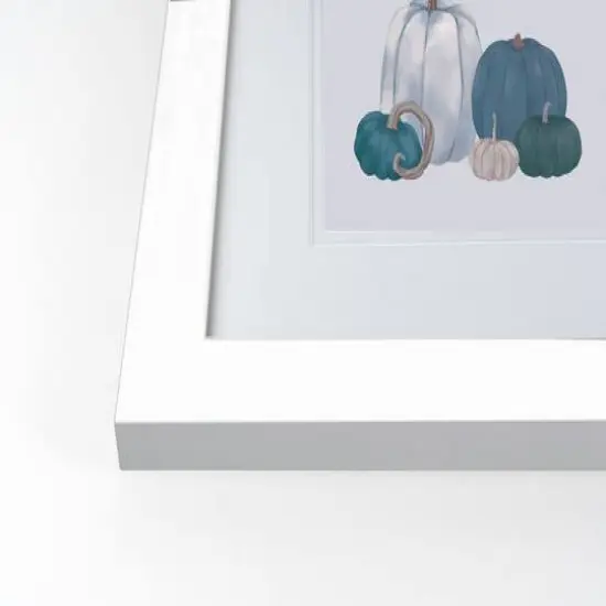 Pumpkins Blue White Framed Print Under Plexiglass {3}