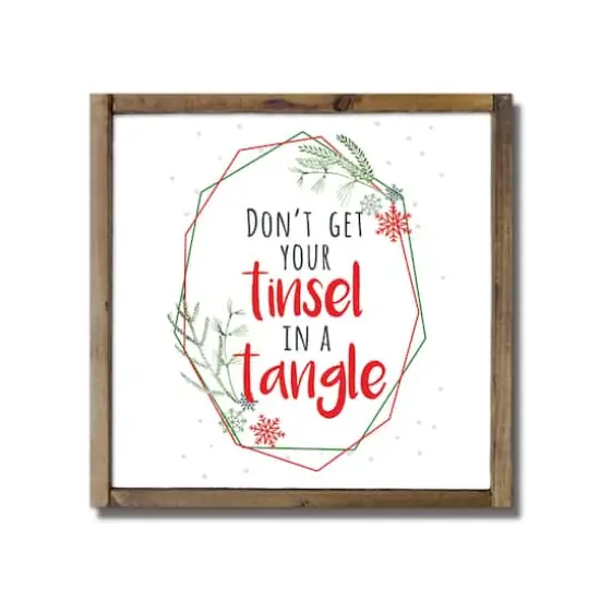 Don't Get Your Tinsel in a Tangle Framed Wood Plaque {1}