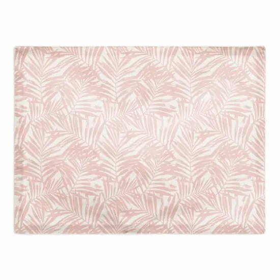 Blush Palm Pattern Cotton Twill Placemat {1}