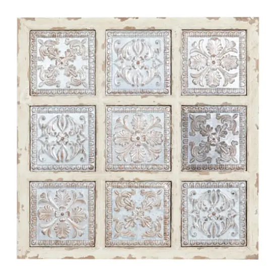 31" White Metal Rustic Floral Wall D&eacute;cor {1}