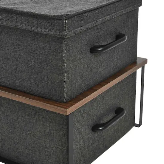 Household Essentials Stacking Storage Boxes Set Gray {8}