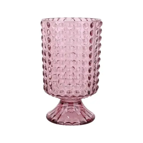 7" Pink Hobnail Glass Container by Ashland&reg; {1}