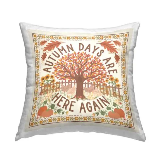 Stupell Industries Autumn Days Here Again Decorative Printed Throw Pillow {1}