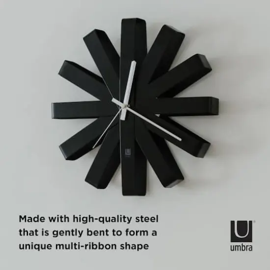 Umbra 12" Black Ribbon Round Wall Clock {3}