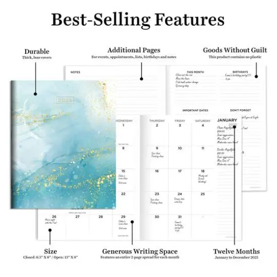 TF Publishing 2025 Floating Blue Medium Monthly Planner {6}