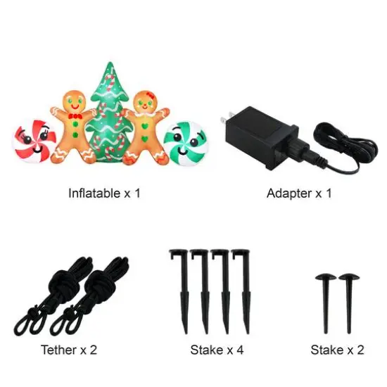 48" Airflowz Inflatable Gingerbread Couple Scene {8}