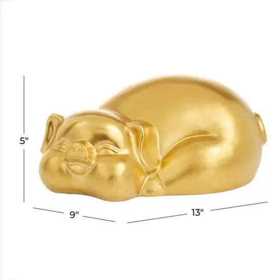 CosmoLiving by Cosmopolitan Gold Porcelain Glam Sculpture, 5" x 13" x 9" {7}