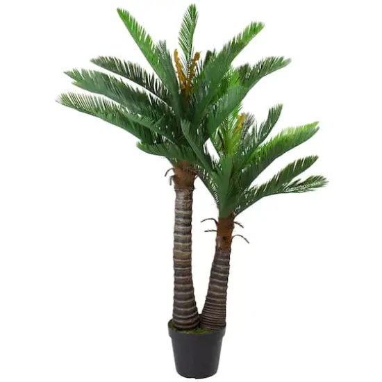 5ft. Potted Two Tone Green Cycas Artificial Floor Plant {1}