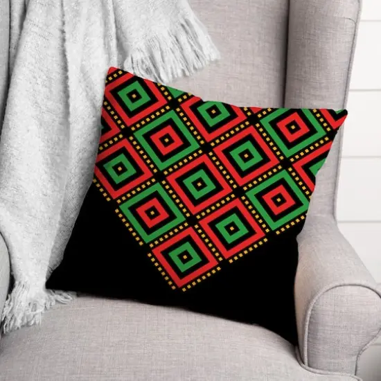 Diamond Kwanzaa Pattern Throw Pillow {4}